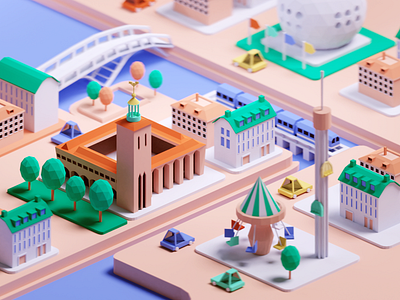 Low poly Stockholm blender3d blendercycles illustration lowpoly stockholm