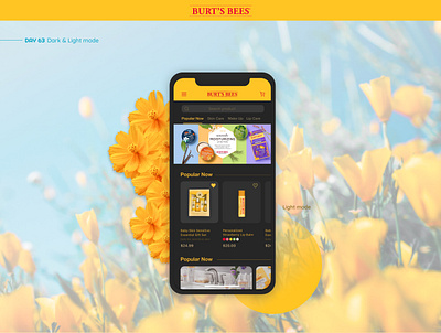 Dark Mode app app design app ui burts bees cosmetic daily ui dark dark and light dark mode dark ui design light light mode light ui mobile mobile app design ui ui design ux uxui