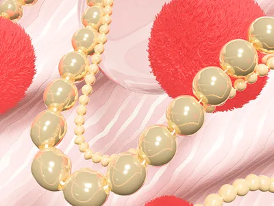 Pearls 3d 3d art blender fabric illustration pearls pompom refraction