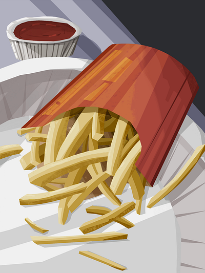 French Fries fast food french fries illustration potato procreate