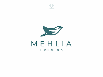 Mehlia Holding Logo Design bird bird logo company design line logo minimalist modern monogram simple