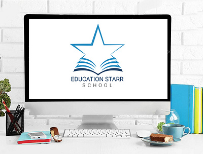 education starr school logo academic academy logo book logo branding college logo graduation logo illustration minimal university logo vector