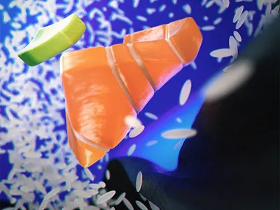 Sushi Corporis Anatome 2 🍣🥢 3d 3dart advocado art c4d color creative food illustration mograph motion nori octane rise salmon sushi