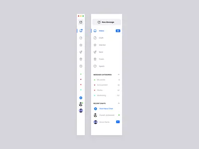 Sidebar Navigation for e-mail client - Light Mode component component email dashboard design system email modal navigation navigation bar product product design productdesign sidebar sidebar design sidebar menu sidebar navigation ui ui design ui kit ux