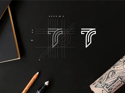 T7 monogram logo app brand brand mark branding design icon lettering lettermark lineart logo luxury monogram simple