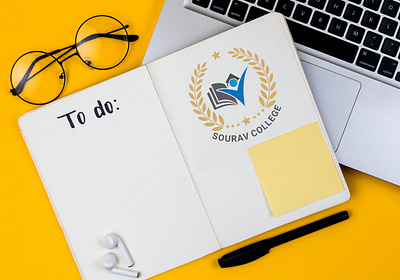 sourav college logo for school,colloge University. academic academy logo book fair book logo book online store book store caps chat college logo community crest diploma graduation logo university logo
