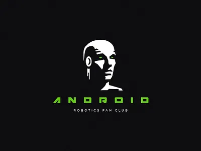 Android robotics fan club branding design face inspiration logo minimalism robot vector