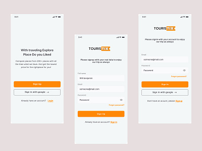 Login Page Touristix app branding design like ui uiux ux