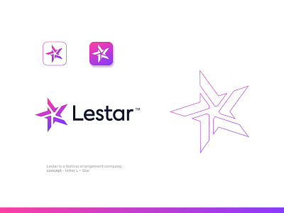 Lestar Logo Design agency branding combination concept creative festival identity letter mark logo logo design logo design mark logo mark modern party sparks star