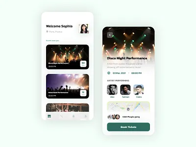 Event Booking UI Concept android concept design mobile ui ui design ui ux uiux ux ux design