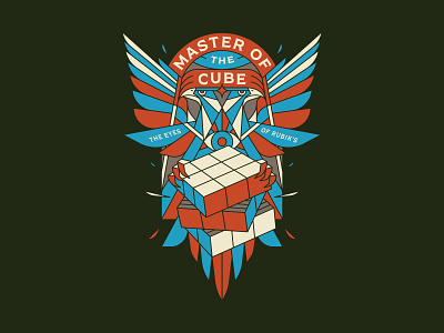 Master of The Cube apparel clothing cube design eagle geometric illustration line lineart logo merch minimal monoline shirt t shirt