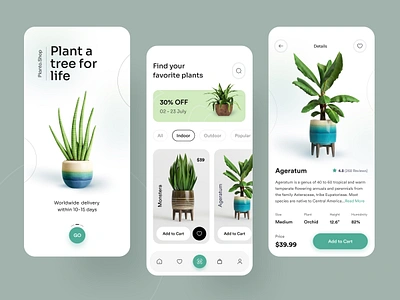 Plant Shop App android android app app app design eco plant app ecommerce app ecommerce shop app ios ios app mobile mobile app mobile app design plant app plant shop app plants app shop app ui uiux ux