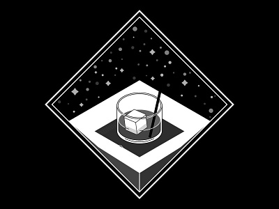 Midnight Drink alcohol drinks illustration illustrator isometric midnight night stars