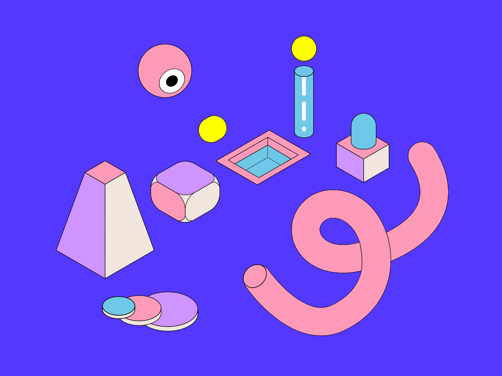 Isometric composition by Den Yasch on Dribbble