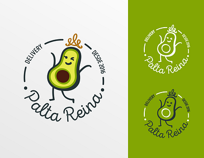 Logo Palta Reina avocado branding cute cute illustration food illustration logo logo design