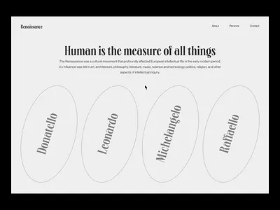 Renaissance Homepage Animation 2020 trends 2021 trend after effects animation art design minimal renaissance ui ui elements uidesign ux web web design