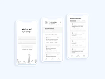 TOHacks Mobile Mentor App Exploration hackathon mockup ui wireframe