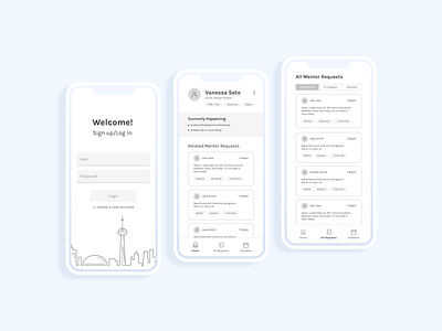 TOHacks Mobile Mentor App Exploration hackathon mockup ui wireframe