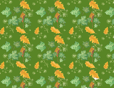 Autumn textile print autumn print background hand drawn pattern design print design textile pattern watercolor