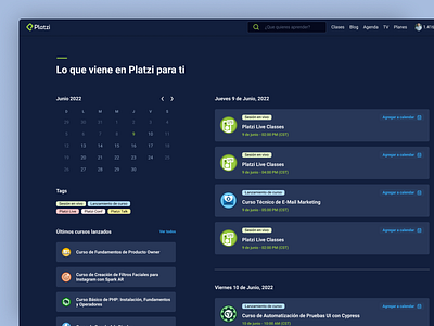 Platzi agenda - UX agenda design desktop figma mobile ui uxui website