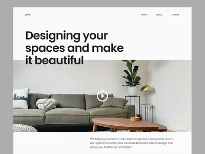 Prrior Interior Design Studio animation architect clean decoration design interior design interior studio landing page minimalist modern simple