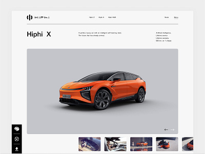 Concept, web design - HIPHI car concept design minimal minimallism site ui uiux ux web webdesign website