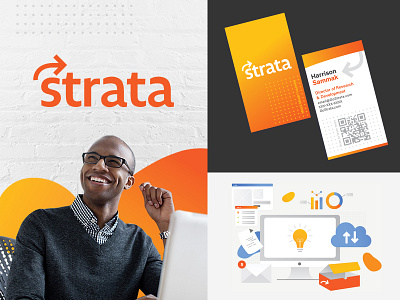 Strata Brand Identity brand identity brand identity design brand refresh branding bright business card colorful icon iconography illustrator logo design marketing and communications marketing logo minimalistic modern print design rebrand texture vector vibrant