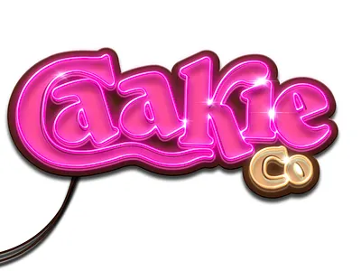 Caakie Neon advertising campaign branding caakie caakieco cake design fooddesign icon illustration logo logodesign procreate typography wordmark wordmark logo