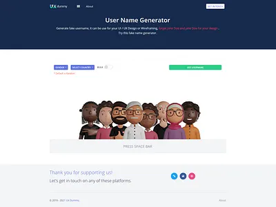 UX Dummy - User Interface Name Generator adobe xd bootstrap 4 corporate design mockups ui user interface ux ux ui web web design web design and development website