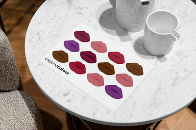 CaptiveColour Cosmetics Info Card branding design graphic illustration infocard postcard