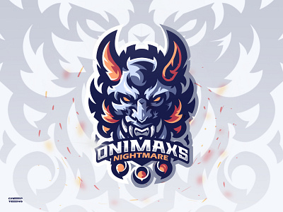 Onimask Mascot logo with modern style creepteens esport illustration japanese art logo esport mascot mascotlogo oni mask onimask