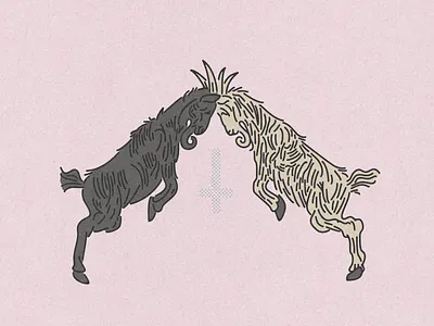 The Goats design goat illustration pink simple vector