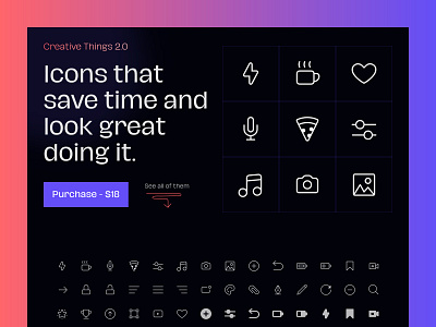 Creative Things 2.0 Page Refresh creative design icon set icons marketing things ui web web design