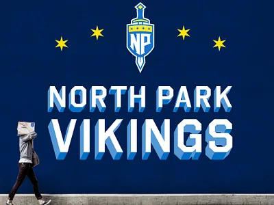 North Park Vikings Mural athletics college collegiate comp fresco illustration illustrator mockup mural mural design muralist procreate sketch university