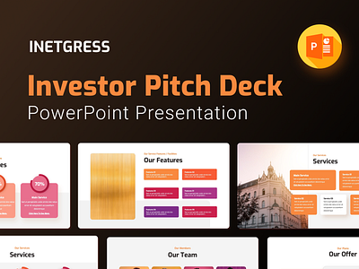 Integress – Investor Pitch Deck PowerPoint Template business creative design features graphic design illustration infographic integress investor mission pitch deck portfolio powerpoint powerpoint template presentation services table team timeline vision