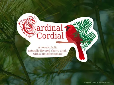 Cardinal Cordial Label beverage branding business cardinal design drink graphic illustration logo