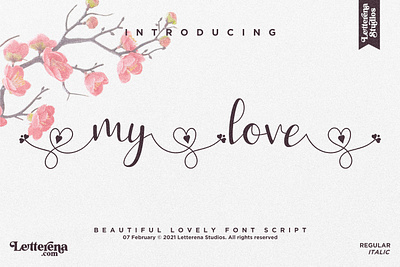 my love - Beautiful Lovely Script Font branding design font font design fonts icon illustration lettering logo script font typography