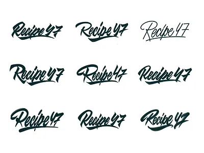 Recipe 47 - Lettering Logo Skethes for barbecue sauce brand branding calligraphy clothing design fashion font free hand lettering identity lettering logo logotype mark packaging script sketches streetwear type typo typography