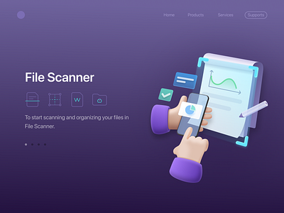 File Scanner 2d illustration web