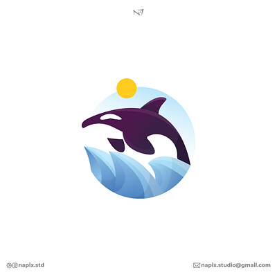 orca art branding design flat graphic design icon illustration illustrator logo minimal