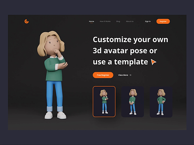 Avatar Pose Animation 3d 3d animation animation avatar web animation webanimation websiteanimation