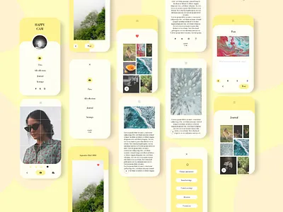 Happy Cam UI adobexd app application branding camera design flat ios logo minimal mockup prototype typography ui ui ux uidesign ux vector web
