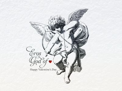 EROS ... amor cupid eros illustration lineart love typo typography vector graphic vector illustration