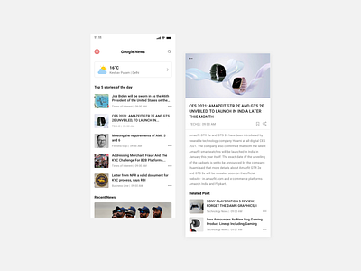 News App Design app design minimal design mobile mobile app design news app news app ui news feed products technology ui ui design ux ux design web design