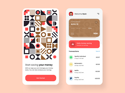 Financial App | Design Pattern design pattern design patterns finance finance app finances financial financial app minimalist money money app money management money saving money transfer saving savings savings app simple clean interface simple design