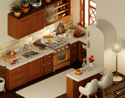 Cozy Kitchen 3d 3dart blender blender3d cycles design