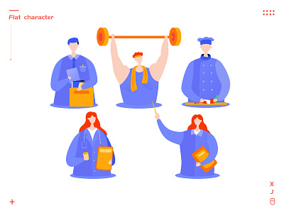 Flat character design illustration ui