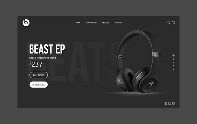 Beats headphones promotion web UI design 2021 adobe xd art beast beast logo design dribbble ecommerce ecommerce design ep logo head headphones illustrator phone promotion ui ui design ux web ui design