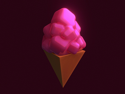 Berry Delight 3d berry berrydelight blender blender3dart cone delight icecream icecream cone lowpoly lowpoly icecream lowpoly3d lowpolyart pink