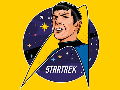 Spock adobe illustration illustrator movie startrek teeshirt vector vector illustration vulcan